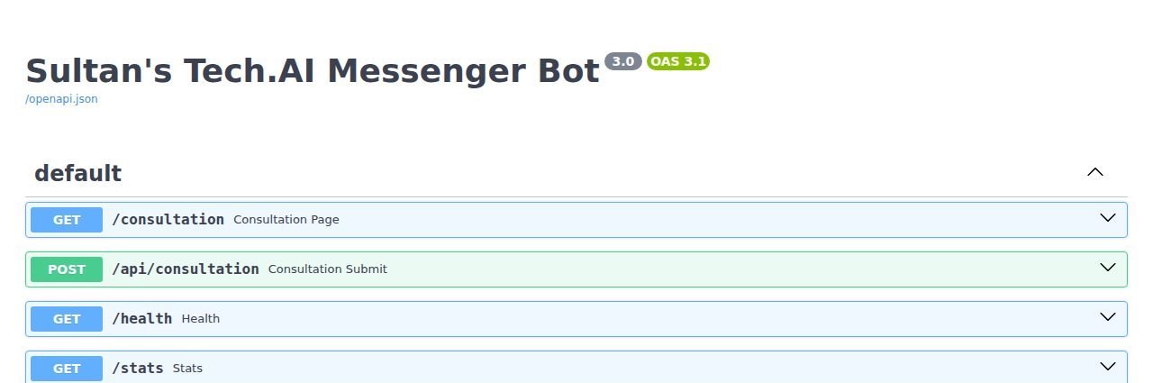 Sultan's Tech.AI Messenger bot interface